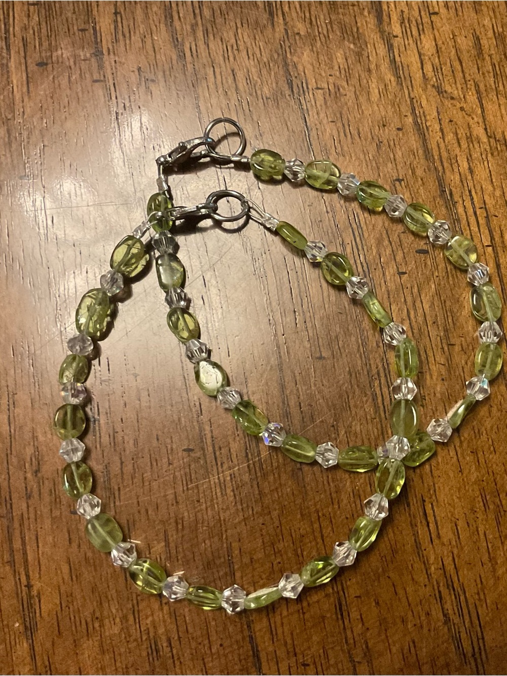 Peridot and Crystal Bracelet with Clasp